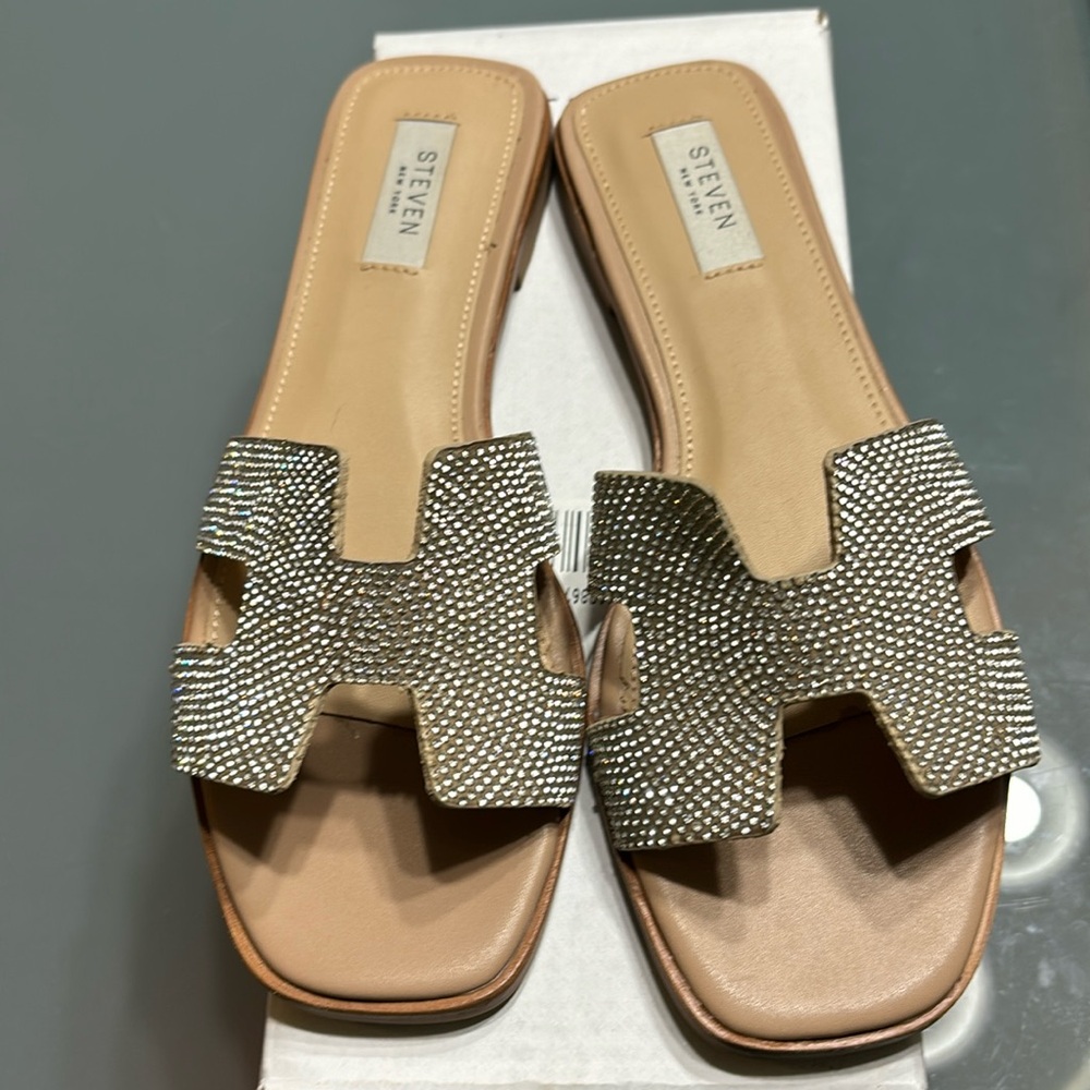 Steven by Steve Madden Rhinestone Slide Haydn-R Size 9